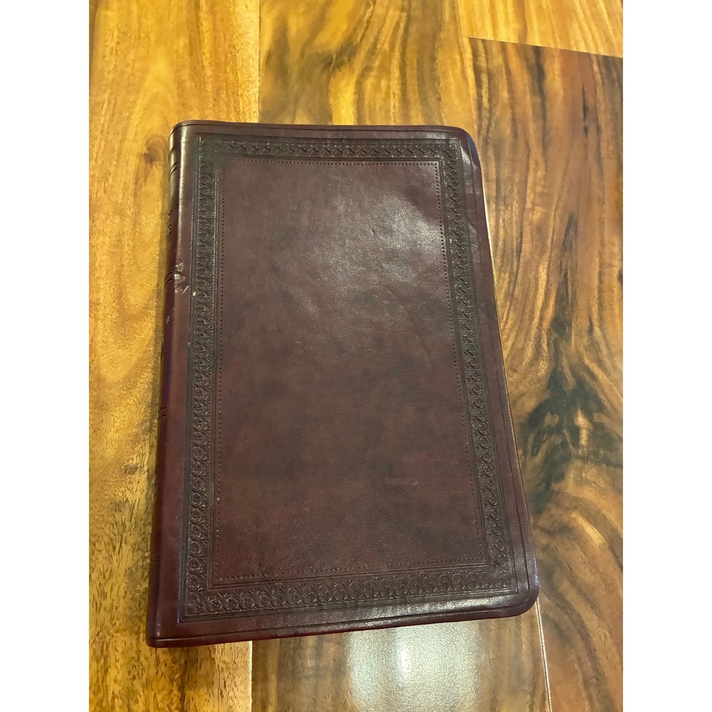 ESV Holy Bible Large Print Thinline Edition Crossway TruTone Mahogany Indexed